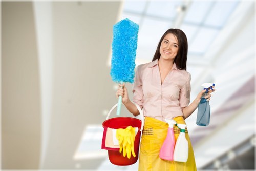 Professional after builders cleaning removing dust from a renovated interior