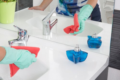 Bathroom sanitizing as part of move out cleaning