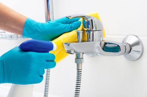Technician performing deep mattress cleaning service