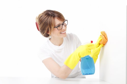 Close-up of stain removal during carpet cleaning