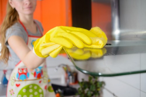 Office sanitation and disinfecting surfaces during commercial cleaning