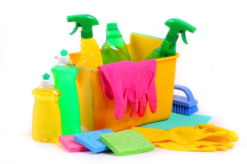 Squeegee and microfiber tools used for window cleaning